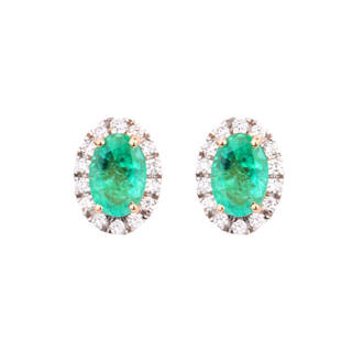 Oval Emerald Earrings