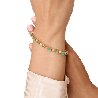 Emerald and Diamond Tennis Bracelet