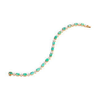 Emerald and Diamond Tennis Bracelet