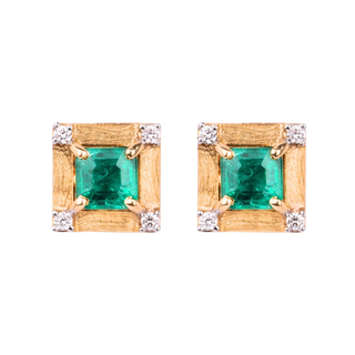 Square Emerald Earrings