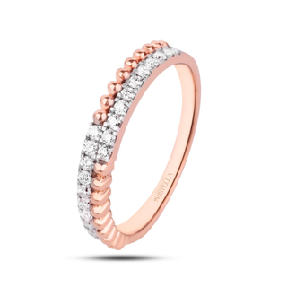 Diamond and Rose Gold Ball Ring