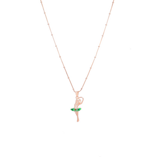 Lime Green Enamel Ballerina Necklace